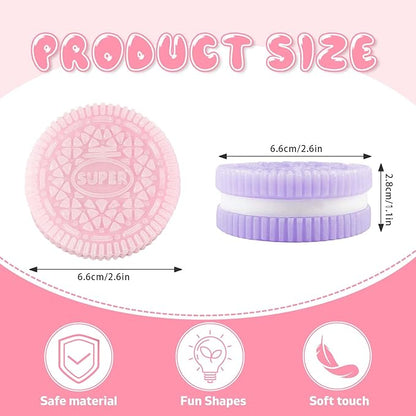 Sticky Cookie Squishies Fidget Toys Adults, Squeeze Toys Sensory Toys for Kids with Autism, Stress Balls for Adults Fidgets Birthday Gifts Party Favors for Kids(12 Pack Pink Black Green Purple)