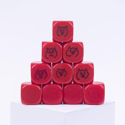 22MM Rounded Blank Six Sided Dice Lianshi Teaching Created Sesources Game Teaching Plastic Cubes Four Colors Choosable (10Pcs, Red)