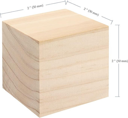 30 PCS 2 Inch Wood Blocks, 5x5x5cm Premium Natural Solid Blank Wooden Cubes Set, Square Unfinished Craft Wood Blocks Bulk for Crafting DIY Projects