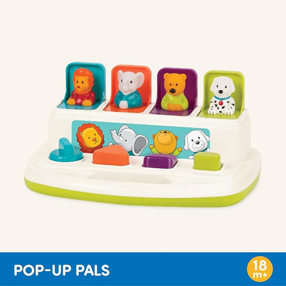 Battat – Cause – And – Effect Toy – Developmental Toy With Buttons & Colors – Color Sorting Animal Toys – For Kids, Toddlers, Babies – 18+ Months – Pop – Up Pals