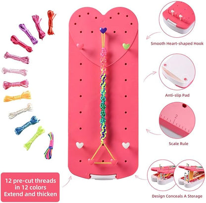 QDGMXIV Bracelet Making Kit for Girl 7 8 9 10 11 12 Year Old, Arts and Crafts Kid Gifts for Birthday