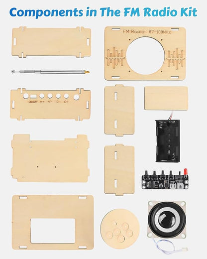 Poraxy Science Kits for Kids Age 8-12 12-14, STEM Kits 8-10, Build Your Own FM Radio Kit, Electronic Circuits DIY Experiment Engineering Building Project, Toys Gifts for Teen Boys Girls 9 11 13 15 16+