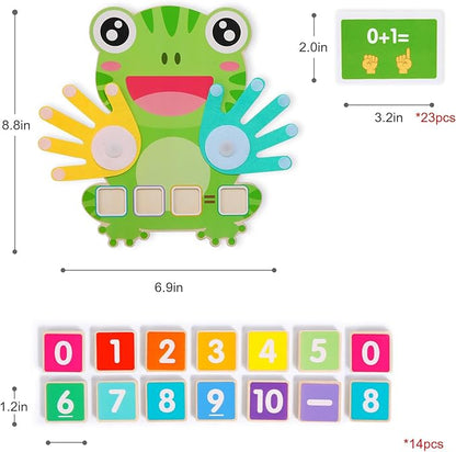 Math Manipulatives Number Counting Blocks-Educational Toys for Kids, Preschool Learning Toys for Toddlers 3-5, Montessori Toys for 3-5 Year Old Boys Girls Birthday Gifts (Large Frog Model)
