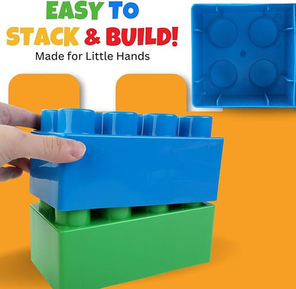 Liberty Imports 24 PCS Giant Building Blocks Starter Set for Toddlers, Plastic Large Building Blocks for Kids Creative Play, Big Stacking Bricks for Children, Kids (Primary Colors)
