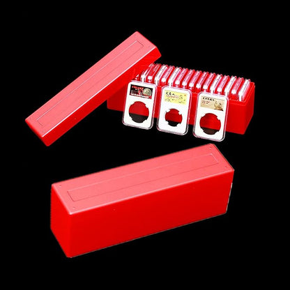 MUDOR 4 Pack Coin Slab Storage Box, Plastic Case Compatible with 20 Slab PCCB PCGS Coin Holders, Olny Box (RED, 4)