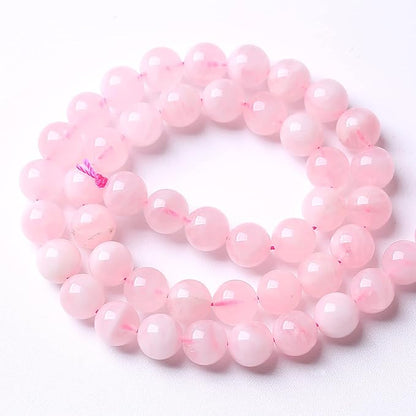 10MM 38PCS Natural Crystal Stone Madagascar Rose Quartz Gemstone Beads for Jewelry Making DIY Bracelet