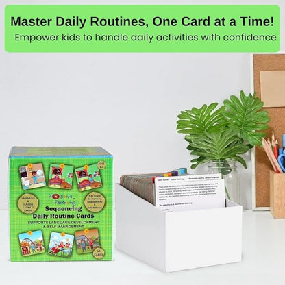 Sequence for Kids Daily Routine Cards Speech Therapy Material Social Development and Sentence Building for Kids ABA Therapy Material Speech Therapy Game English Language Bilingual Learners ESL