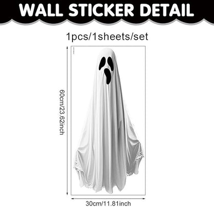 Halloween Ghost Window Clings for Glass 1 Sheets Ghost Window Decals Spooky Window Stickers Reusable Windows Cling for Halloween Fall Party Supplies Home School Office Glass Decorations