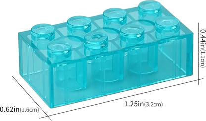 Feleph 100pcs 2x4 Bricks Trans-Light Blue Pieces Parts Building kit Creative Play Set Blocks Basic Toy Accessories Compatible with 3001 Major Brands