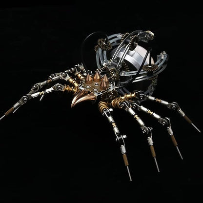 Metalkitor Steampunk Spider Desk Lamp - 3D Metal Puzzle with Light, 512 Pieces DIY Assembly Kit for Kids and Adults - Brain Teaser Desk Ornament