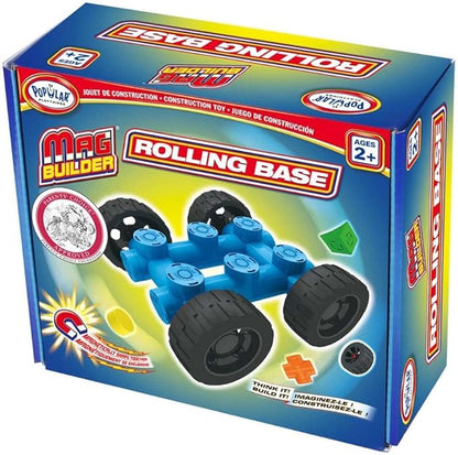 POPULAR PLAYTHINGS Mag Builder Rolling Base, Magnetic Toy Play Set