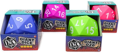 KESS Giant D20 Foam Dice: Oversized 20-Sided Dice for RPG and Collectors - 6 Vibrant Colors, Perfect for Outdoor Fun in Backyard, Pool, Beach. Ages 6+ (Blue)