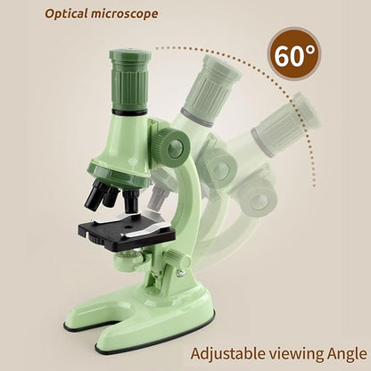 XD508 Microscope for Kids - 100X 600X 1200X Beginner Microscopes kit with LED Light, Science Educational Gift and Toy for Boy&Girl Birthday Halloween Christmas（Pink）