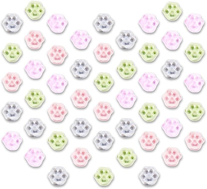 Mini Cat Paw Squishy Toys 50 Pcs Squishies Set,Cute Cat's Paw Squeeze Stress Relief Fidget Toy,Colorful Small Mochi Toy Goodie Bag Party Favor Gift