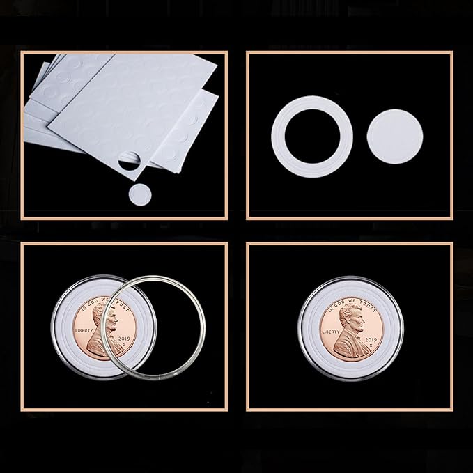 240 Pcs 30mm Coin Capsules Holder with Foam Gasket and Plastic Storage Organizer Box, 5 Sizes (17/20/25/27/30mm) Coins Collector Case Protector for Coin Collection Supplies