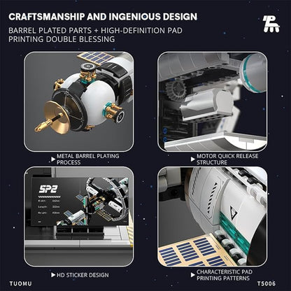 MISINI M6409 International Space Station Building Blocks Kit, 2221 PCS Creative Space Model Building Set, STEM Education Gift for Adults and Space Fans