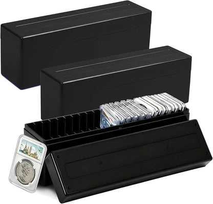 Coin Slab Storage Boxes, 3 Packs Coin Holder Organizer Boxes with 20 Slots, Plastic Coin Storage Cases Set for 60 Coin Slabs, Compatible with PCGS NGC PMGab Coin Holders(Include Boxes Only)