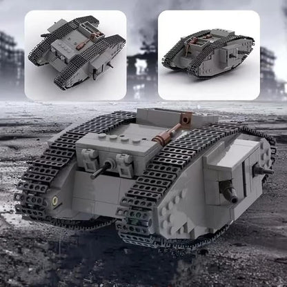 Generic WW1 Military MK Ⅳ Battle Tank Building Blocks Model Educational WW1 Weapon Heavy Black Tank Bricks Toys for Boy Gifts （544 Pieces） Ages 15 and Up T-02 MKⅣ- Wtih Original Box