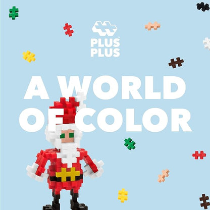 PLUS PLUS Building Block Set, 70 Mini Interlocking Pieces, Fun Winter Holiday Activities for Kids, STEM Toy - Santa Claus