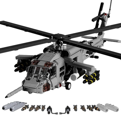 MISINI M7003 UH-60 Black Hawk Helicopter Building Blocks Set, 1159 Pieces Military Series Air Force Medium Utility Helicopter, 1:35 Adult Collection Toy Gift Model Aircraft