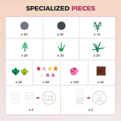 1800Pcs Building Bricks, Classic Bulk Small Blocks, Classic Building Bricks Set Basic Building Blocks(Pink Purple White)