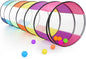 Colorful Baby Play Tunnel for Toddlers with 2 Mesh Sides, Kids Crawling Tunnel Play Tent Pop Up Toddlers Tunnel, Cat Tunnel for Dogs Pets Indoor Outdoor Toy Gift