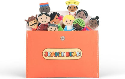 Finger Puppets for Toddlers (Set of 10) - People of The World Educational Toys for Kids w/Felt Envelope - Toddler Finger Puppets for Fun, Cultural Exploration - Gift for Kids