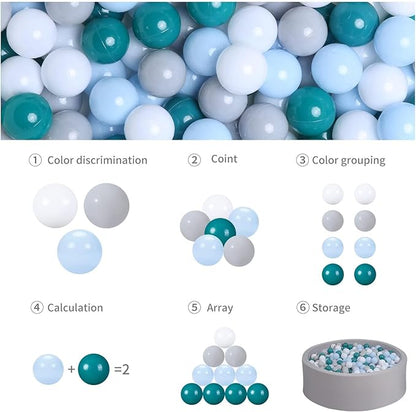 GOGOSO Ball Pits Balls for Toddlers Pack of 50 100 200 Plastics Shape Ball Non-Phthalate Non-BPA Non-Toxic 2.2-Inch Crush Proof Play Balls