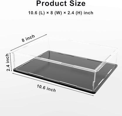 Clear Display Case for Book, Acrylic Box Protector for Stamps, Coins, Cards, Photos, Album, Jewellery, Books and Collectibles 10.6 (L) × 8 (W) × 2.4 (H) inch