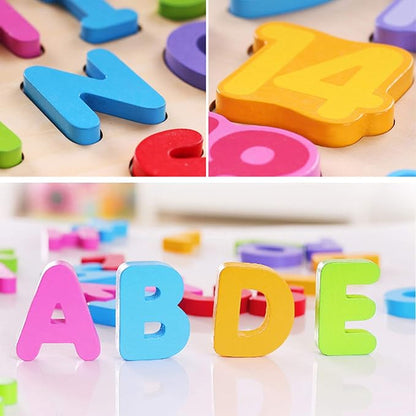 Wooden Alphabet Puzzle Toys, ABC Letter & Number Puzzles for Toddlers 3 Year Old, Preschool Learning Toys for Kids, Educational Gift for Boys Girls