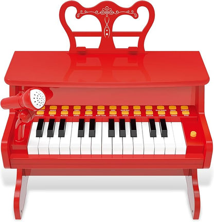 Kids Keyboard Piano for Kids - Upgraded Red Digital Musical Keyboard Piano Instrument Toys for 2 3 4 5 6 7 Years Old Beginners Educational Instruments Birthday Gift for Girls and Boys