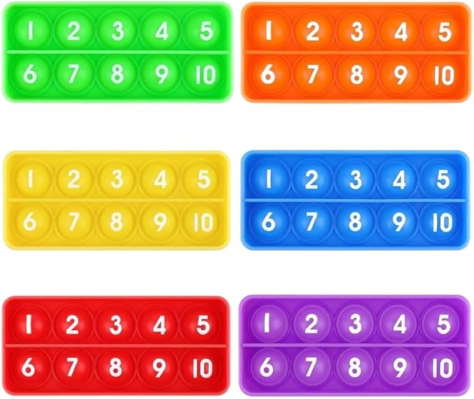Ten Frame Number 1-10 Counting Poppers, Sensory Bubble Popping Fidgety Board, Math Manipulatives for Elementary Preschool Kindergarten Classroom, Montessori Educational Learning Activities for Kids
