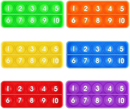 Ten Frame Number 1-10 Counting Poppers, Sensory Bubble Popping Fidgety Board, Math Manipulatives for Elementary Preschool Kindergarten Classroom, Montessori Educational Learning Activities for Kids
