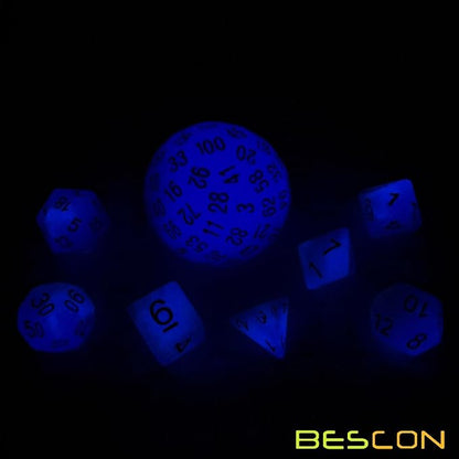 Bescon Glow in Dark Polyhedral Dice 100 Sides, Luminous D100 die, 100 Sided Cube, D100 Game Dice, Glowing 100-Sided Cube