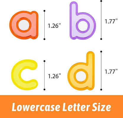 78 Pcs Plastic Letters for Kids – 3 Sets of Lowercase Alphabet Letters, Translucent Toys for Light Table, Ideal Light Box Accessories for Toddlers