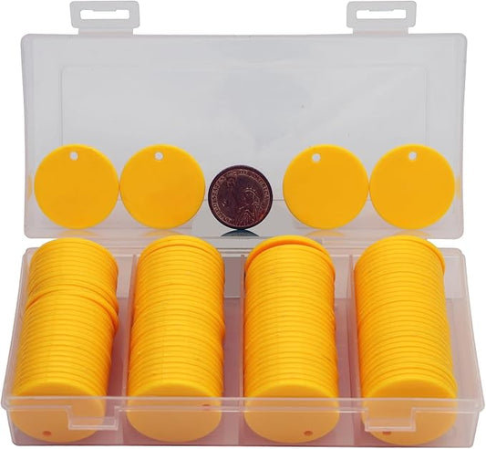 35MM with Holes, 120 Pieces per Box of Plastic Poker Chips - Perfect for Bar Activities, Teaching Games, and Customizable Accessories with Text.