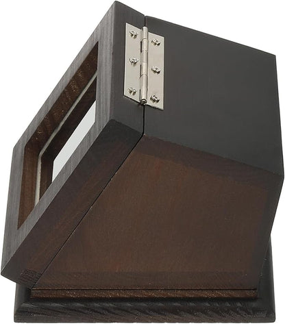 PATIKIL Coin Display Case, 1 Slot Coin Presentation Display Box Coin Box Coin Case with Coin Holder Fit 38-44.5mm Coin for Silver Dollar Collectors, Brown