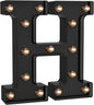 Foaky Black LED Letter Lights for Room Decor - Bedroom Wall Decor, Alphabet Lights for Home, Wedding, Party - Battery Operated （H）