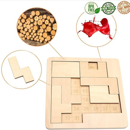 Daily Calendar Puzzle for Adults,A Puzzle to Challenge 365+ Date,Office Logic Wooden Puzzles (2 Pack)