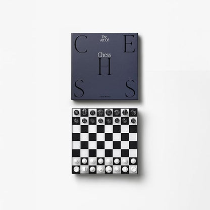 Printworks Art of Chess – Black & White Wooden Chess Set with Acrylic Board – Stylish Coffee Table Game for Adults & Kids Ages 5+ – Multilingual Instructions Included