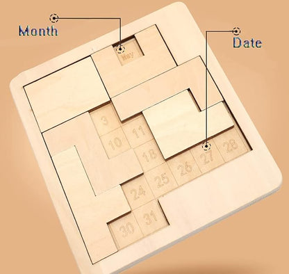 Daily Calendar Puzzle for Adults,A Puzzle to Challenge 365+ Date,Office Logic Wooden Puzzles (3 Pack)