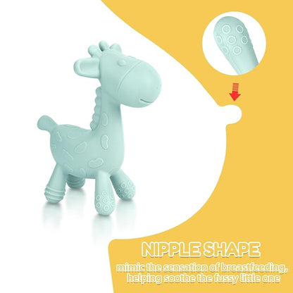 TYRY.HU Baby Teething Toys for Babies 0-6 6-12 Months,BPA Free Silicone Giraffe Teethers for Babies 3-6 Months, Soft-Textured Chew Toys Sensory Toys Massaging Teething Relief for Boys Girls,2 Pack