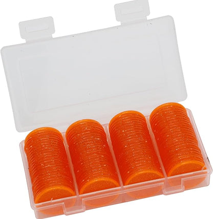 Set of 100 Opaque Plastic Learning Counters Mini Poker Chips Game Tokens with Storage Box (Starry Orange, 1.26 Inch)