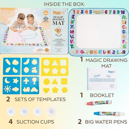 Water Coloring Mat 40x30 Large Mat, Coloring Mat, Water Painting Color Educational Writing Drawing Mess-Free Toys for Kids Toddlers for Girls Boys Ages 3 4 5 6