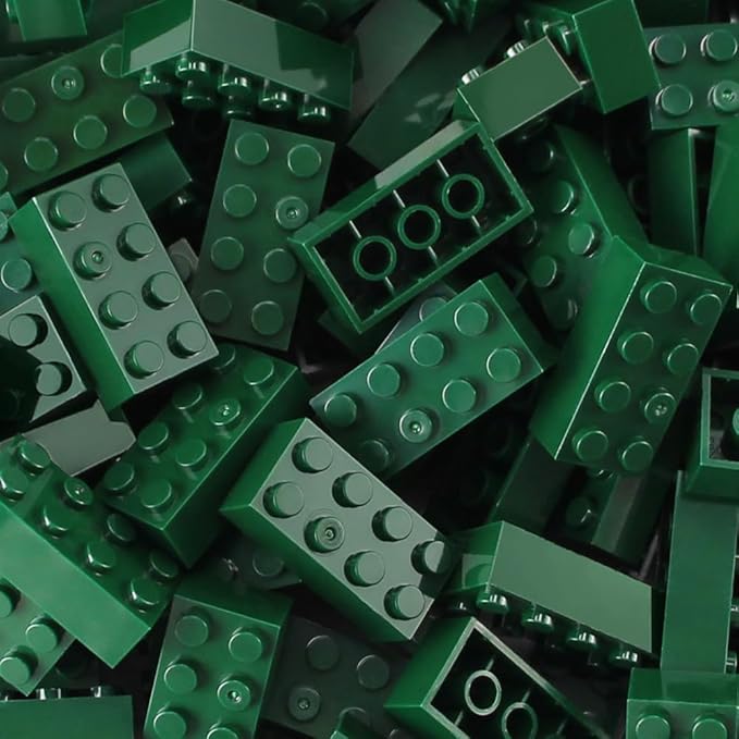 Feleph 2x4 Bricks Dark Green 320 Pieces Parts Classic Building kit Creative Play Set Basic Blocks Toy Accessories Compatible with 3001 Major Brands