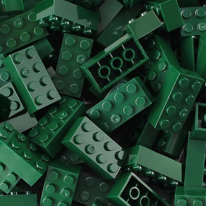 Feleph 2x4 Bricks Dark Green 320 Pieces Parts Classic Building kit Creative Play Set Basic Blocks Toy Accessories Compatible with 3001 Major Brands
