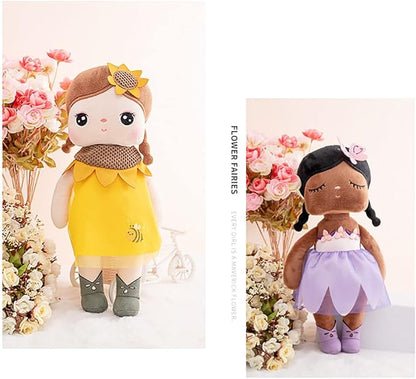 MeToo Princess Doll - Soft Plush Angela Doll, Cute Flower Fairy, Non-Toxic PP Cotton, Violet