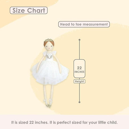 MON AMI Natalia The Prima Ballerina Stuffed Doll – 22”, Plush Ballerina Doll for Girls, Use as Toy or Room Decor, for Kids of All Ages