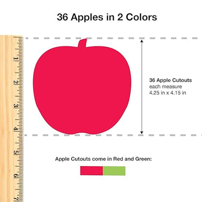 144 Pieces Fall Leaves, Pumpkins, and Apples Punch Out Paper Cutouts in Fall Colors, 2-Sided US Made Card Stock for Thanksgiving and Halloween Crafts, Bulletin Boards, Classroom Decor, Festive Events