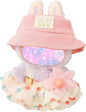17cm Doll Clothes Set, 3 Pieces Dress Outfit Set for 6.7inch Doll Suit, Fashion Chic Hat & Clothes Accessories for 1st/2nd/3rd Gen Dolls Play & Display Light Beige